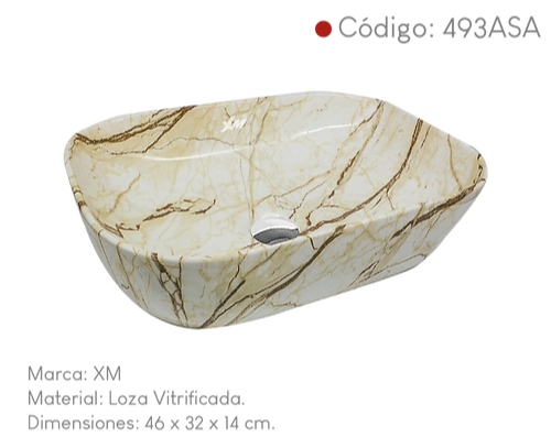 Ovalin de loza marmol amarillo encimera 493ASA XM